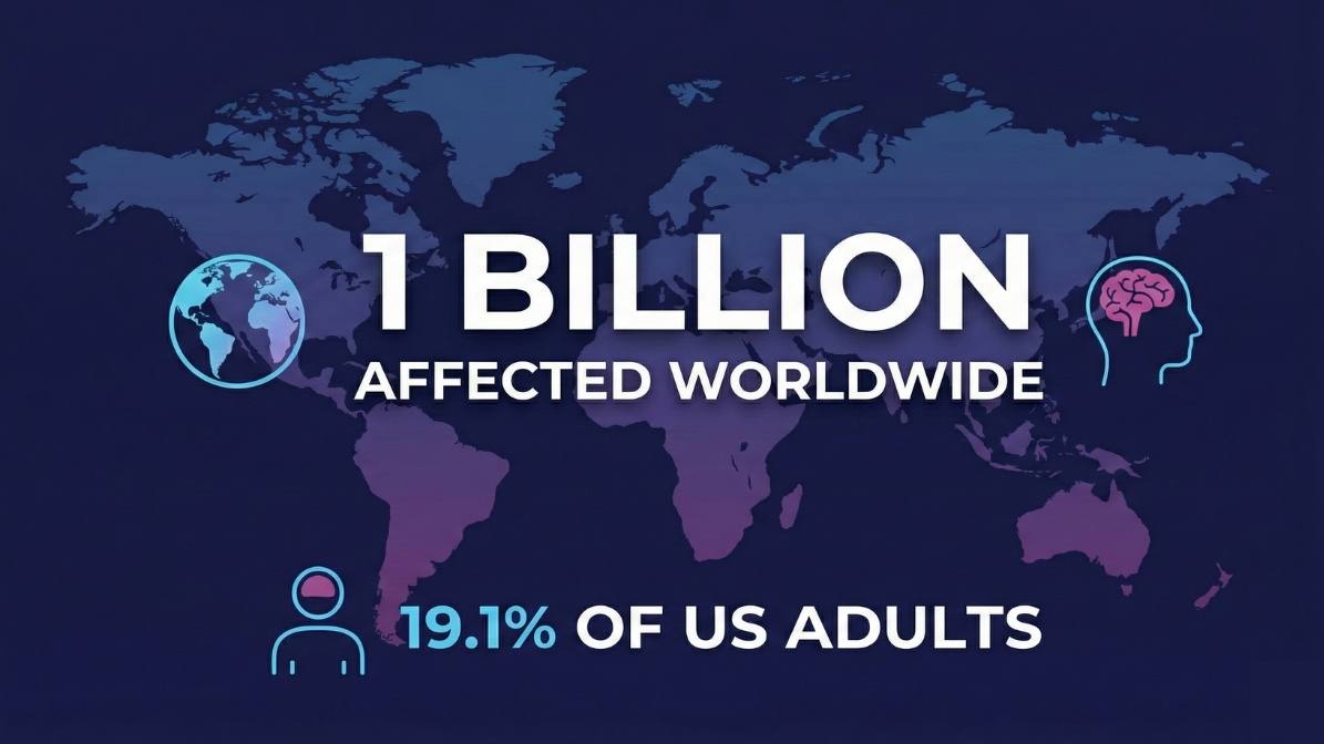 1 billion affected anxiety disorder